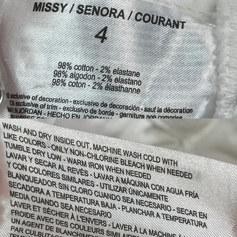 Nine West white cotton floral embroidery chrystie capri jeans women’s size 4 - Picture 17 of 17